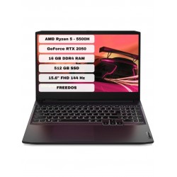 Lenovo Ideapad Gaming 3 Amd Ryzen 5 5500H 16GB 512GB SSD RTX2050 Freedos 15.6" Fhd Taşınabilir Bilgisayar 82K202BRTX16