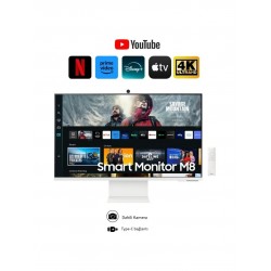 Samsung M8 32" Inç, Uhd, 3840 x 2160, 4k, 4ms 60Hz, HDR10, Akıllı Monitör | Kameralı Akıllı Hepsi Birarada |