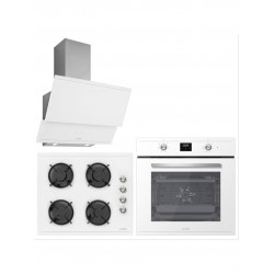 Luno Silverline Luno Ankastre Beyaz Set ( 3420W Davlumbaz 6502W Fırın CS5335W Ocak )